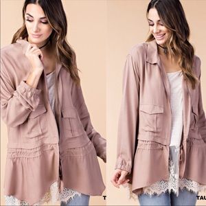 Lightweight Spring Ruffle Jacket 100%Rayon